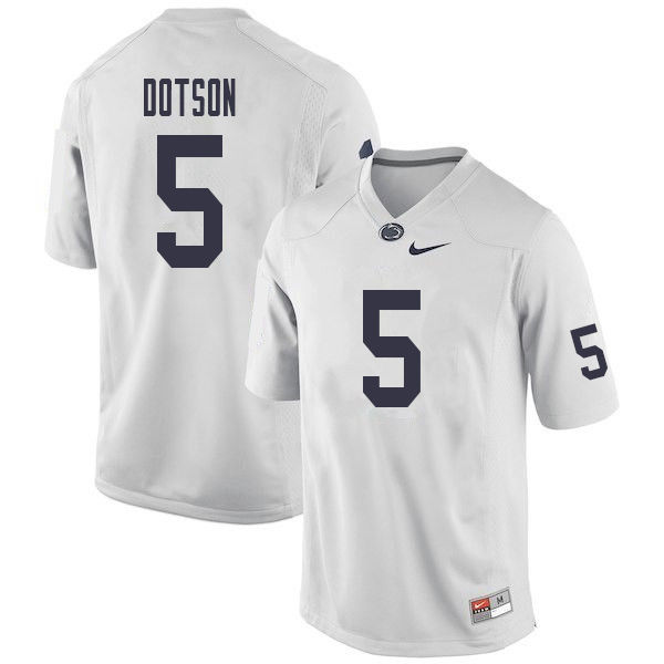 NCAA Nike Men's Penn State Nittany Lions Jahan Dotson #5 College Football Authentic White Stitched Jersey HRX0898ZC